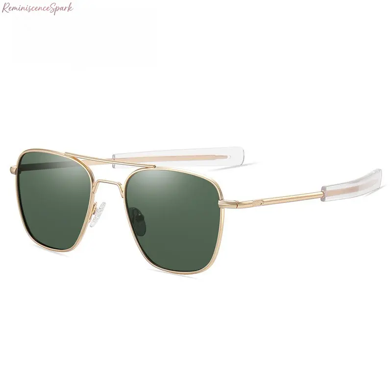 Men's Retro Aviator Sunglasses with Polarized Lenses, Lightweight Double Bridge Metal Frame, UV400 Anti-Glare Shades for Driving, Lightweight Durable Sunglasses