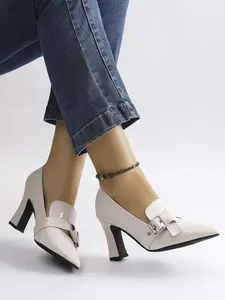 Women's Stiletto Heels Pointed Toe Slip-On High Heels, Business Office Shoes, Artificial Leather, Medium Width, All Seasons, Fashion Shoes