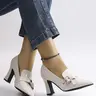 Women's Stiletto Heels Pointed Toe Slip-On High Heels, Business Office Shoes, Artificial Leather, Medium Width, All Seasons, Fashion Shoes, Formal Heels, Elegant Stilettos, Slip On Pumps, Stylish, Classy, Elegant, Dress Pumps Shoes, Elegant Heeled Shoes