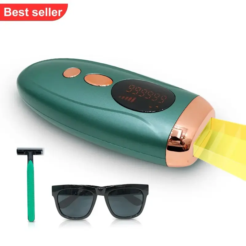 S6 IPL Laser Hair Removal Machine – Professional At-Home Device for Women & Men with Cooling, Razor + Safety Glasses Sensitive Green Adjustable