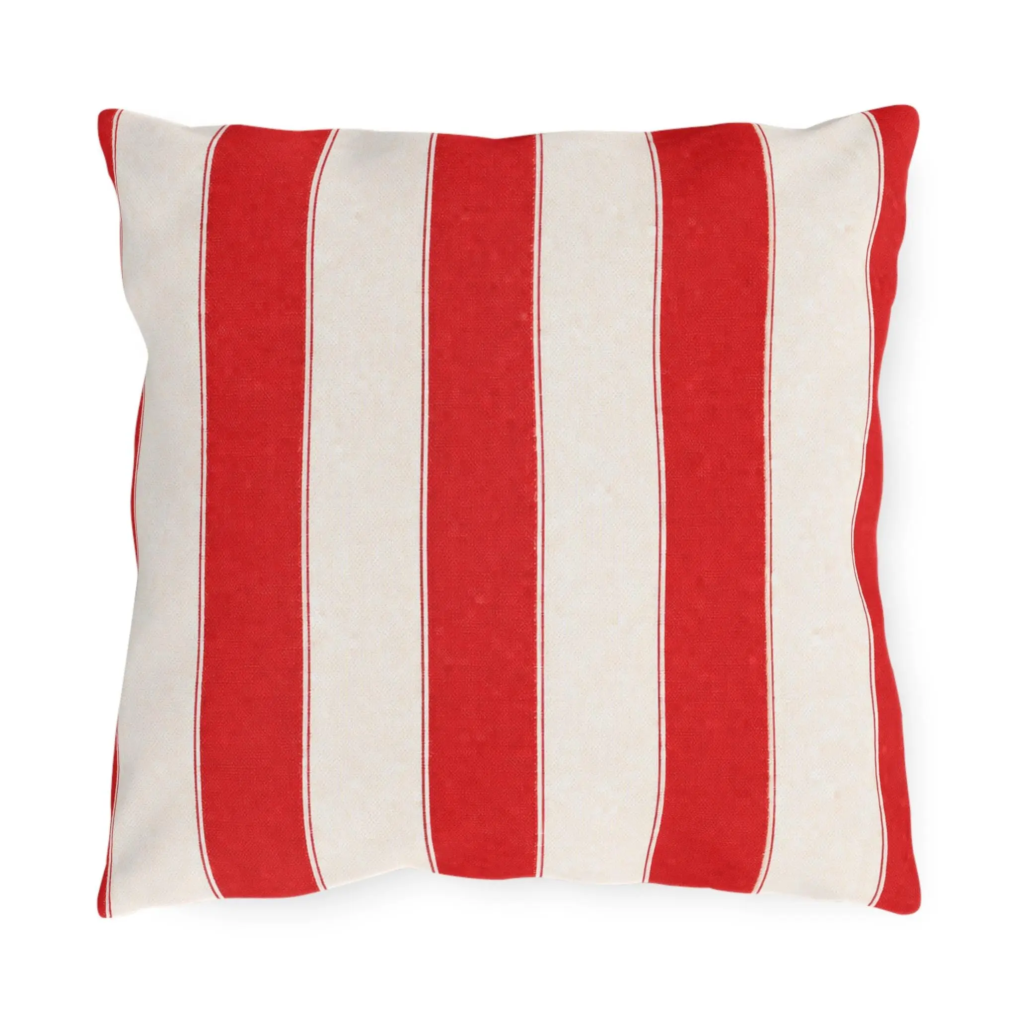 Cabana Forest Red Stripe Poolside Resort Pillow | Outdoor Pillows | Coastal Patio Cushion