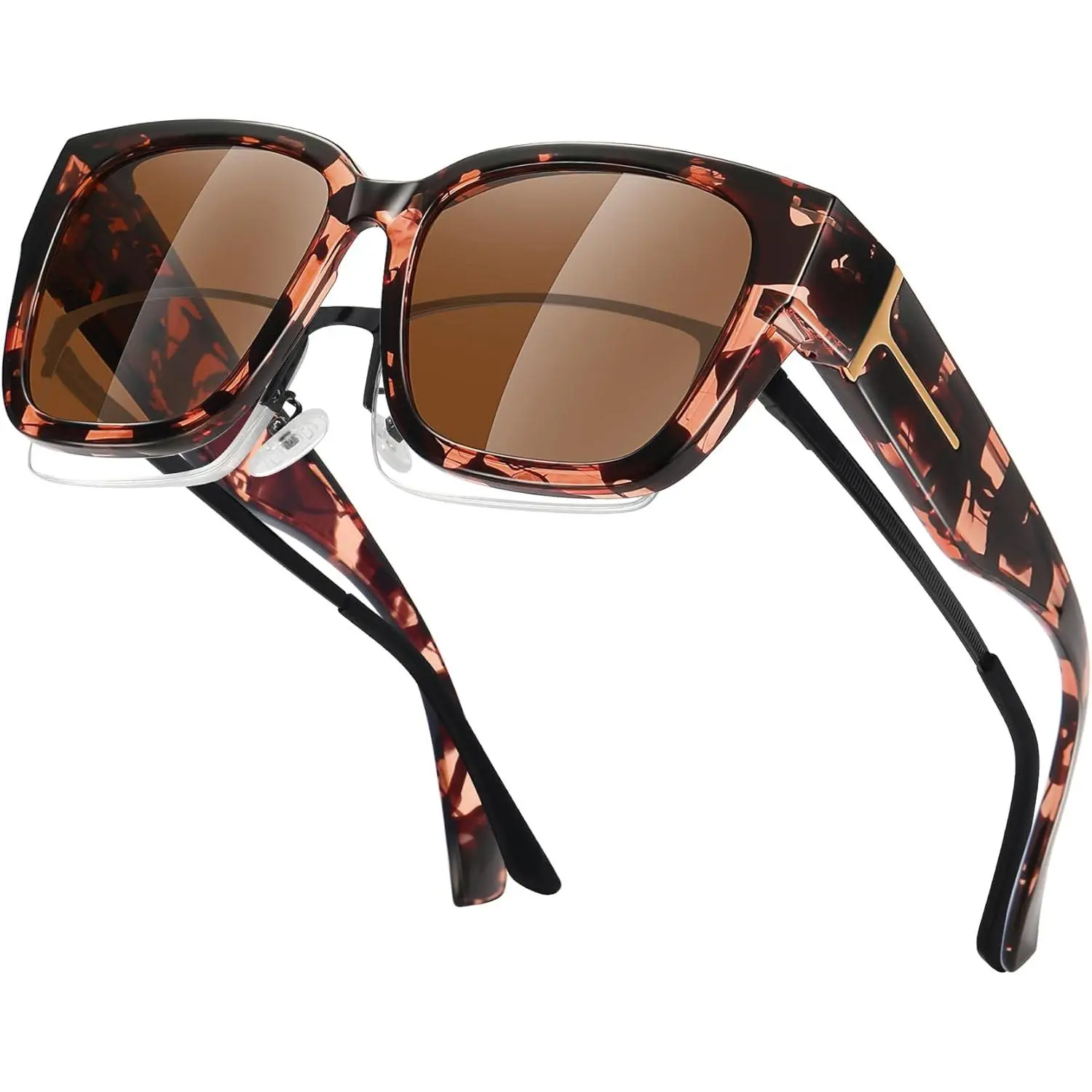 FOZONO Oversized Fit Over Glasses Sunglasses for Men Women, Polarized UV Protection Trendy Large Sun Glasses for Driving Over Prescription Glasses