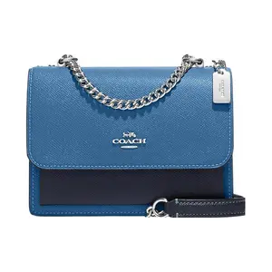 COACH Klare 18 Snap-Clasp Crossgrain Leather Shoulder Crossbody Bag for Women, Mini Style in Blue