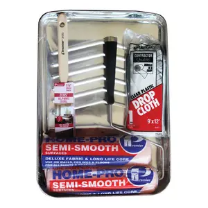 212 MAIN Premier Home-Pro Sturdy Metal Paint Tray Complete Kit, 12x9 in Rectangle Size, Silver for Automotive & Motorcycle Paint Care