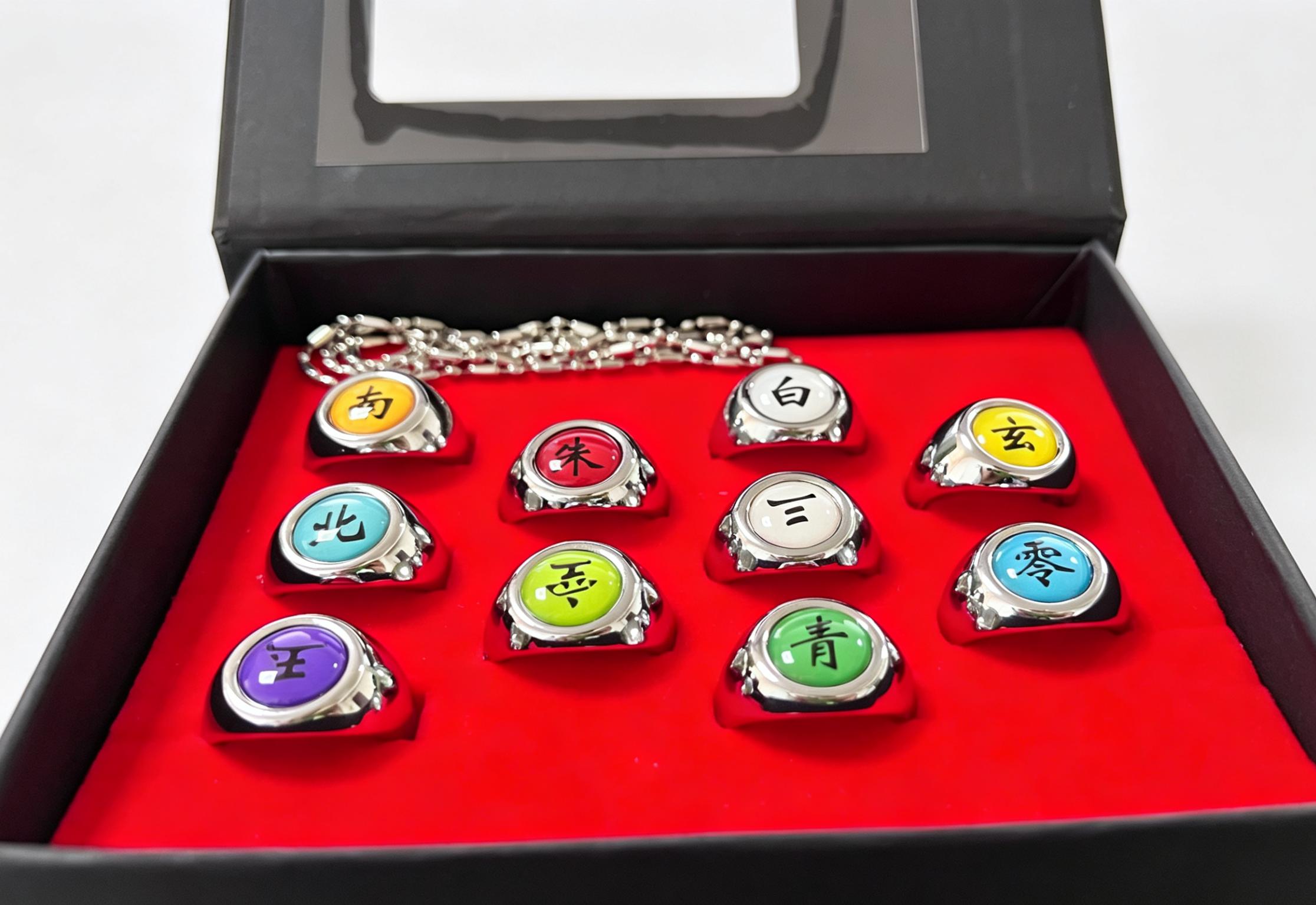 Naruto Akatsuki Silver Ring Set as a fan gift for friends featuring a high-end stylish and personalized look