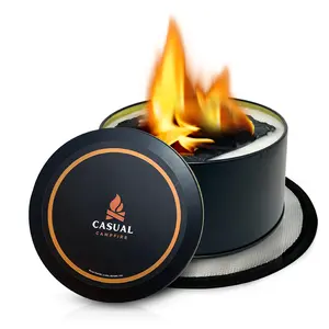 Casual Campfire Candle, Mini Campfire, Portable Campfire, Compact Outdoor Fire Pits 3-5 Hours of Burn Time No Embers No Wood for Camping Picnics Party and More. Free Heat Resistant pad Included