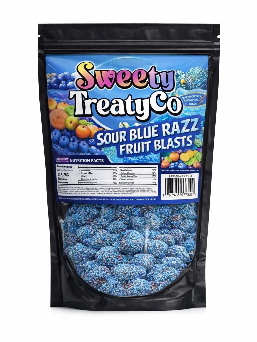 Blue Raspberry 6 OZ  Sour Gushers Snack Candy Bag Sweet Bonbon viral sour Tangy Candies Sour Fruit Flavors Sour Mix
