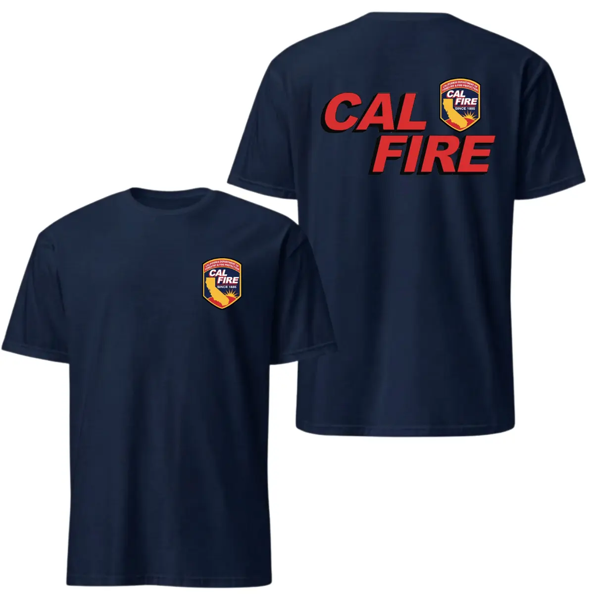 Cal Fire California Firefighter Tee | Classic Fire Dept Badge Shirt - Heavy Cotton First Responder Gift For Wildland Firemen
