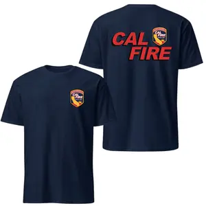 Cal Fire California Firefighter Tee | Classic Fire Dept Badge Shirt - Heavy Cotton First Responder Gift For Wildland Firemen