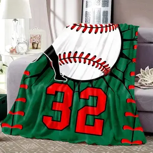 Custom Personalized Baseball Blanket with Name & Number | Soft Flannel Throw for Sports Fans | Machine Washable All-Season Gift for Men, Women, Sports Lovers
