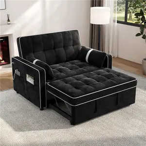【2 packages】Costoffs 3-in-1 Pull-Out Sofa Bed Couch, Convertible Sleeper Chair with USB Ports, Adjustable Backrest, Storage Pockets, for Small Apartments & Studios - Sofas Living Room Apartment Furniture