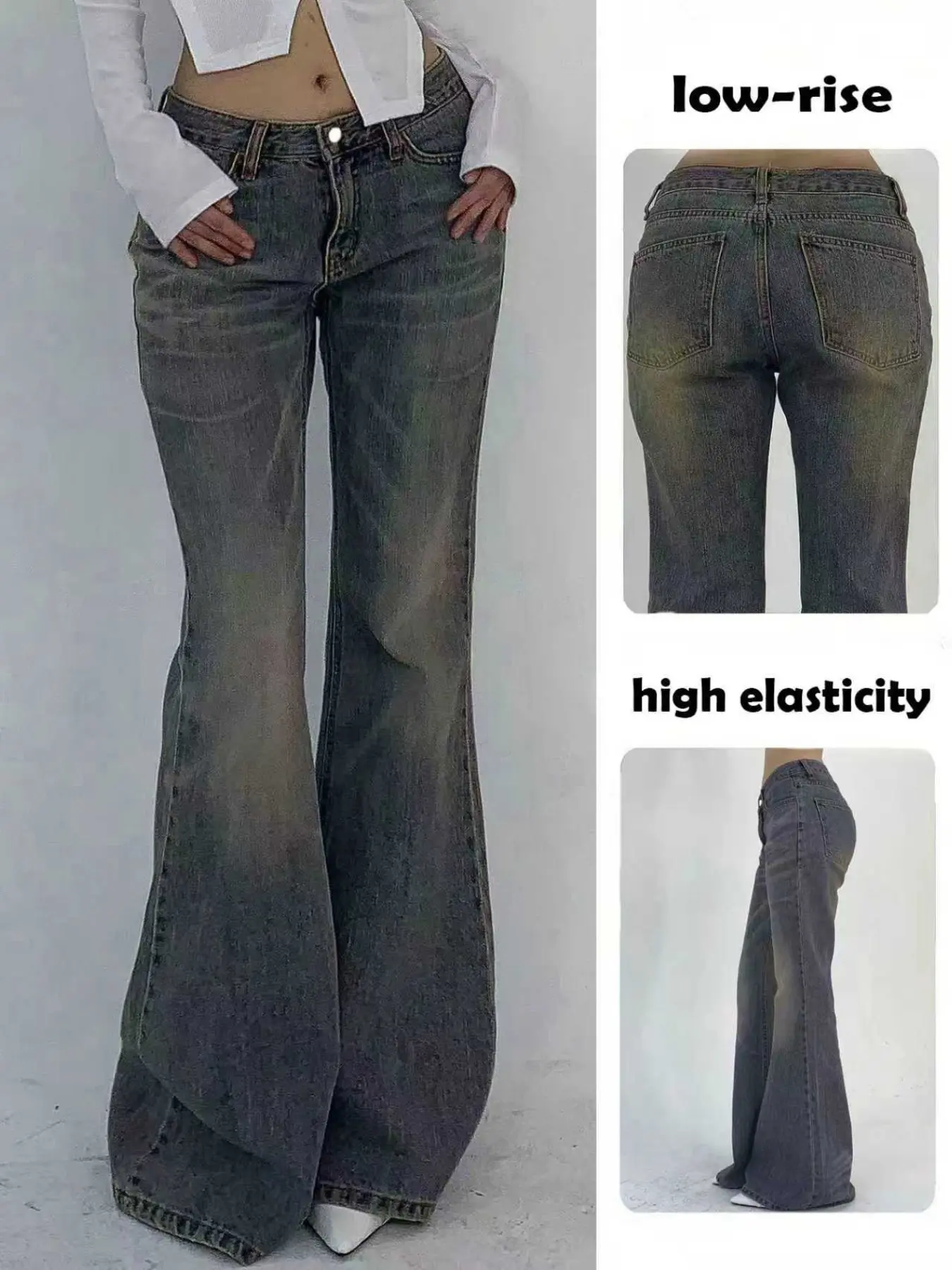Fashion Vintage Casual Daily Women's Denim Jeans, Comfortable and Stylish Jeans for Everyday Wear, Perfect for Casual
