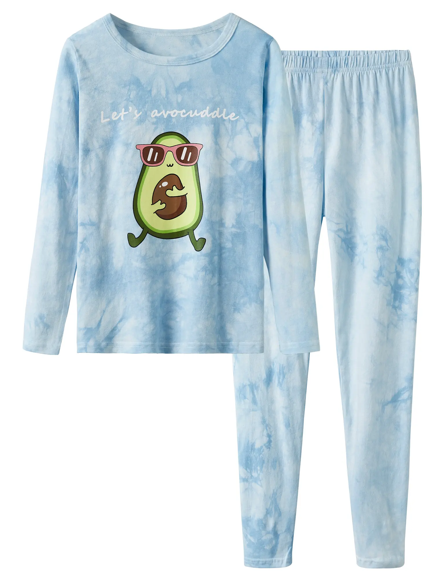 Little & Big Girls 2-PCS Long Cotton Pajama Set Fall / Winter Avocado PJS Size 4T - 18