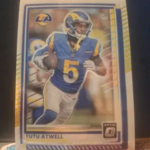 2021 Tutu Atwell Collectible Sports Card, Panini Donruss Optic, Los Angeles Rams, No. 136, Collectible Sports Cards
