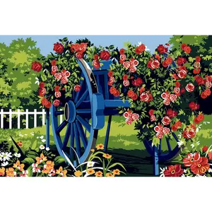 Needlepoint canvas for halfstitch without yarn Unit-The Blue Plough SEU928.351 Seg De Paris Printed Tapestry Canvas