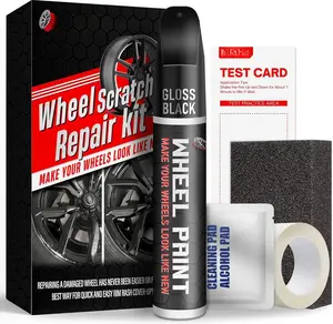 Wheel Scratch Repair Kit, Gloss Black Rim Touch Up , Repair Curb Rash, , and Scuffs Quickly and Easily, Universal Color Black Wheel