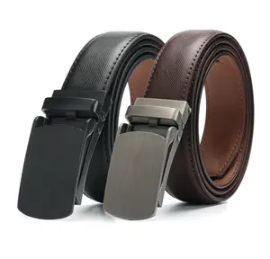 Men's Click Ratchet Belt Dress with Sliding Buckle Adjustable Trim to Exact Fit size 28"-43"
