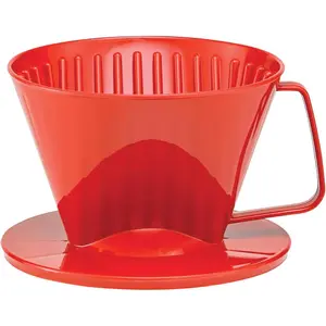 Pour-Over Coffee Brewing Filter Cone, -Size, Red, Brews 1 to 2-Servings