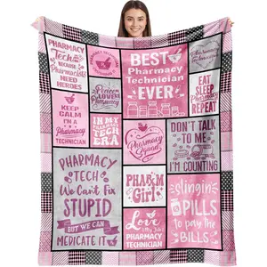 Pharmacy Technician Gifts Blanket 60 X 50 Inch, Pharmacy Week Gifts Bulk, Pharmacy Tech Day Presents for Women, Appreciation Gifts for Pharmacy Technicians Coworkers, Pharmacy Technician Accessories spiritual gift