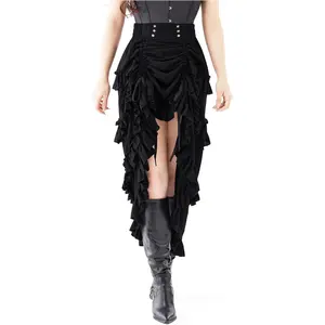 Spooktacular Creations Women Steampunk Mullet Skirt Costume, Renaissance Pirate Gothic Dress for Halloween Cosplay Party