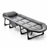 Single Size Rectangular Portable Folding Bed Frame - SummerVibes, 6-Position Adjustable, Sturdy Steel Build, Soft Padded Mattress, Space-Saving, Easy to Carry, for Office Naps, Overnight Guests