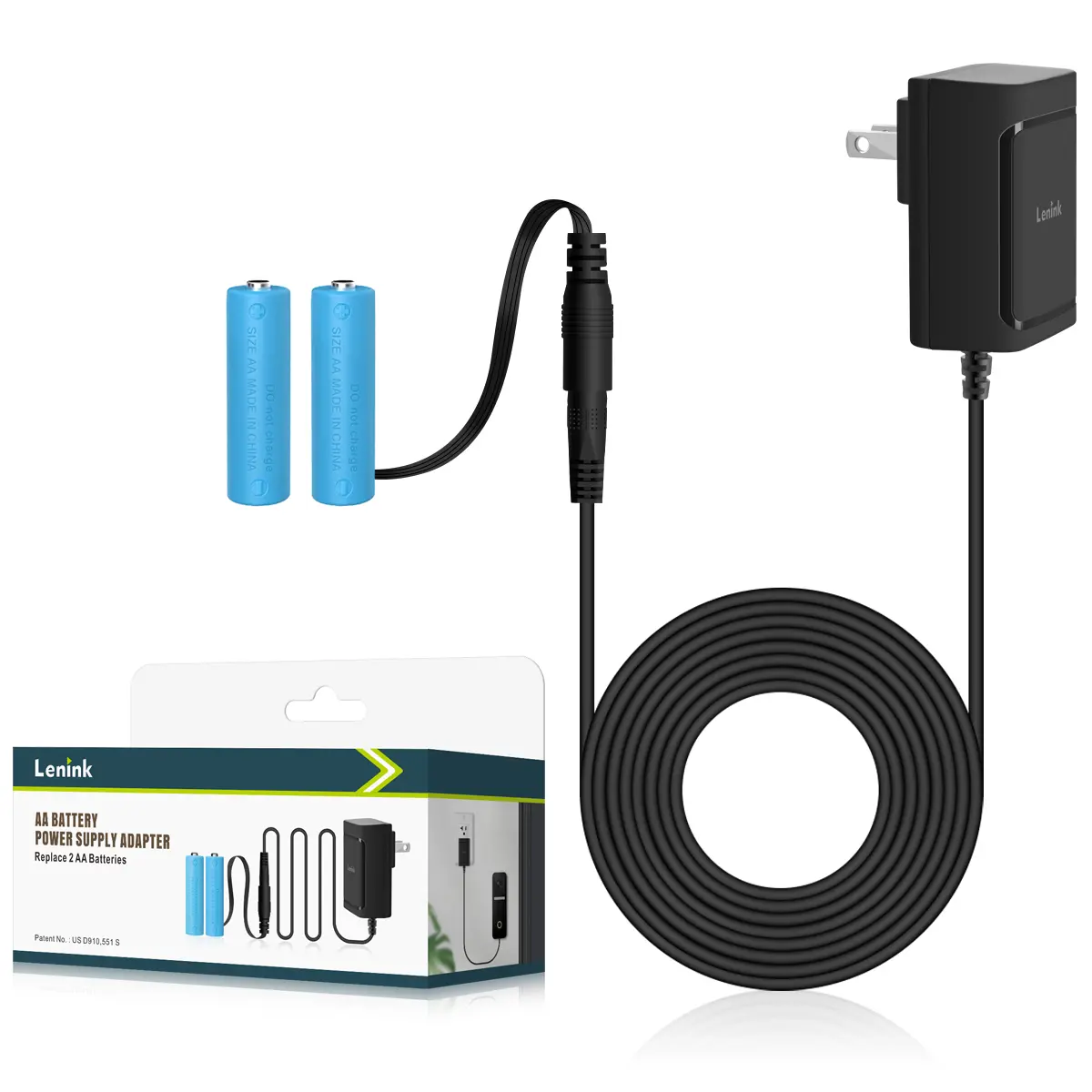 Lenink AC Power Supply Adapter for AA Battery, Replace 2 AA Battery for Pumpkin Lantern, LED Light, Thermostat, Table Lamp, Motion Sensor Trash Can