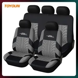 Universal car seat protection for all seasons, wear-resistant and easy to clean, comfortable and breathable, tire print design, suitable for most cars, trucks, vans, SUVs, compatible with airbags, essential accessories for high-end interiors