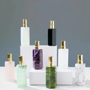 Crystal Refillable Perfume Portable Atomizer Bottle Refillable Perfume Spray Refill Pump Case for Traveling and Outgoing Natural Healing Crystal Gorgeous Stone Gemstone Jewelry Energy Love Girlfriend Boyfriend Souvenir Valentine Anniversary Birthday Gift