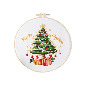 GARVEE Christmas Embroidery Starter Kit - Complete DIY Craft Set with Hoops, Threads, and Needles for Beginners and Adults - Perfect for Craft Lovers to Explore Their Creativity in Embroidery Projects