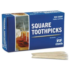 212 MAIN Ultra Smooth Natural Look Wood Material Toothpicks, Square Shape, 2.75 in Size, 800 Pcs per Box, 24-Box Pack