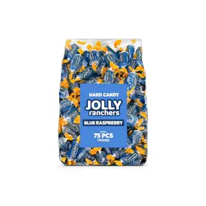 Blue Raspberry Jolly Ranchers Hard Candy – Original Flavor – 1 LB Bulk Bag (Approx. 75 Pieces) – Individually Wrapped Tart & Sweet Treats for Baby Showers, Back to School, Birthdays & Gift Bags