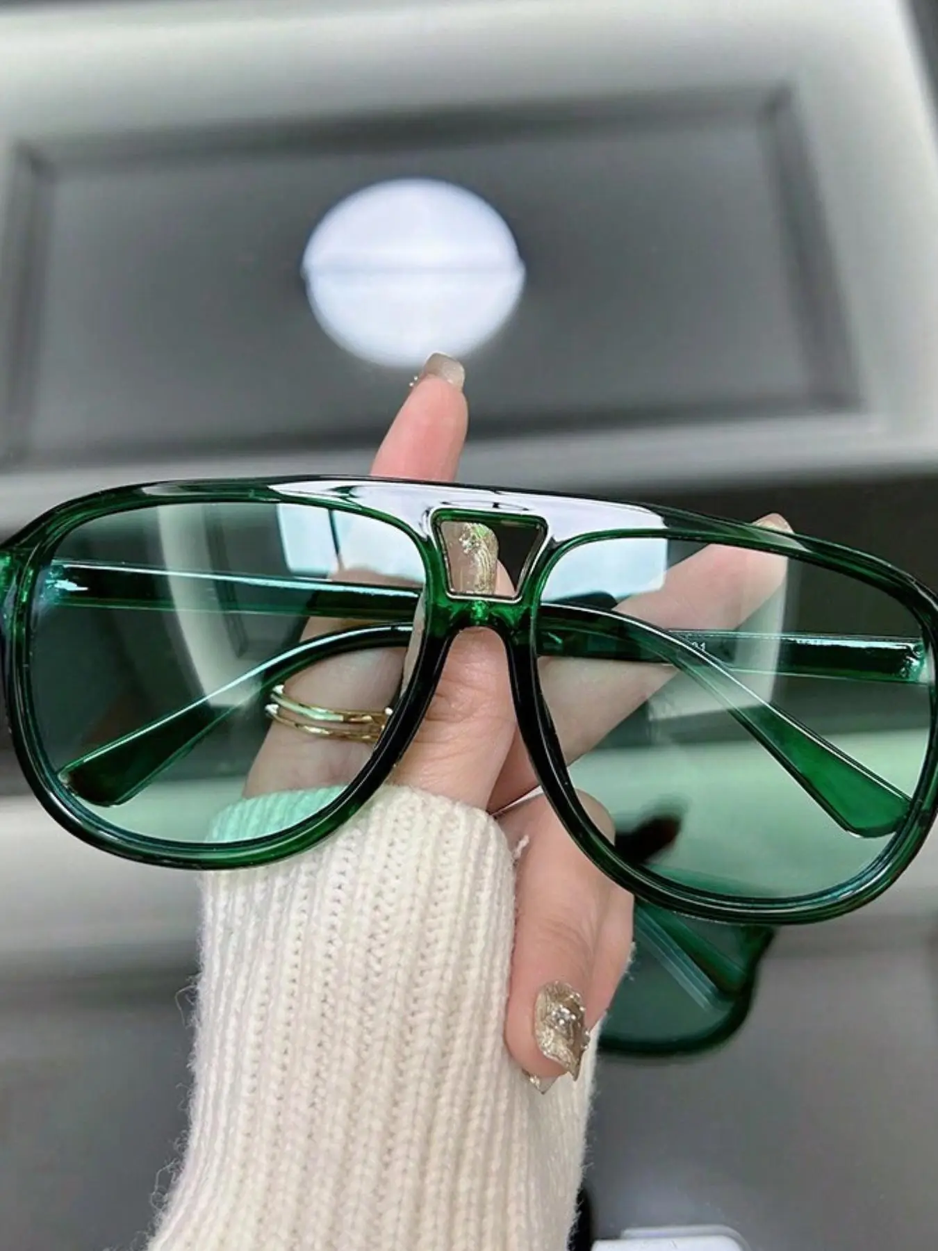 Unisex Simple Style Tinted Lens Aviator Glasses, Trendy Casual Frames Stylish Glasses for Everyday Use, Styling Sunglasses, Cool Sunglasses, Lightweig