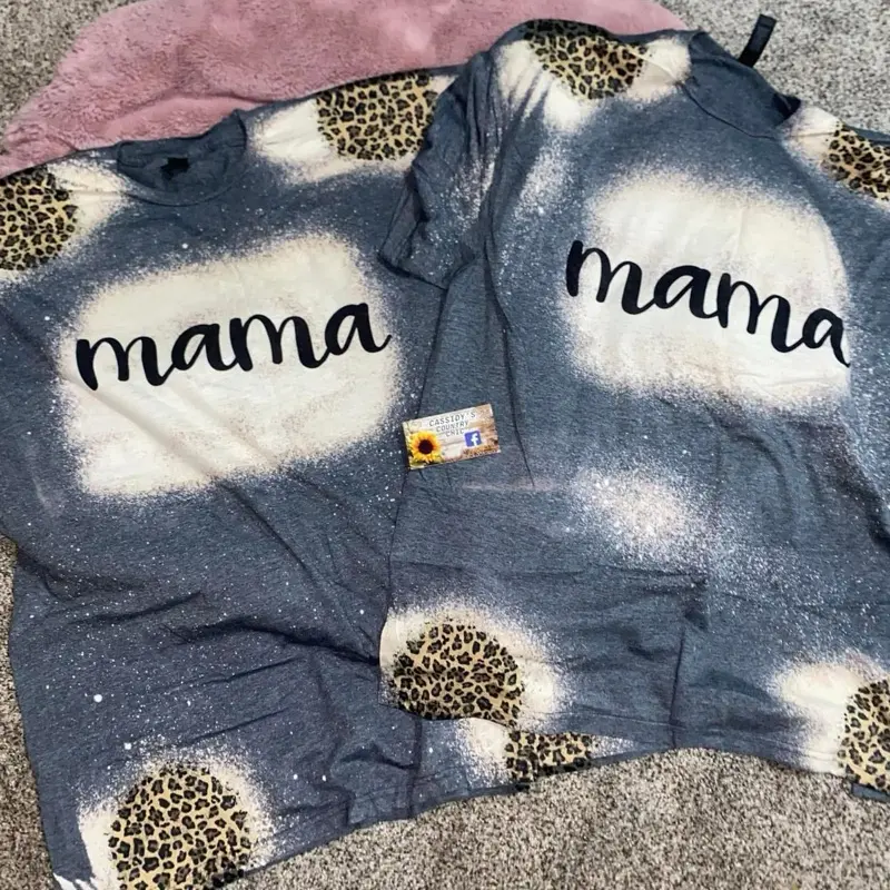 Cassidy's Country Chic bleached leopard Mama Tees