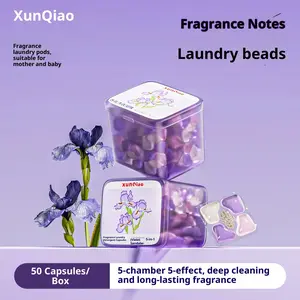 Colorful Multi-Effect Scented Laundry Pods, 5-In-1 Stain Removal & Softening Liquid Detergent, Long-Lasting Fragrance, Easy Use