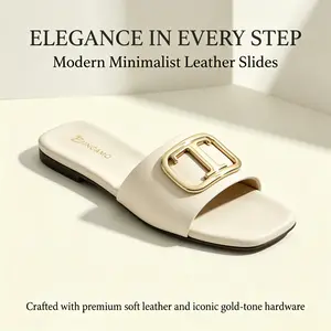 Dimgamo Women's 2026 Summer Flat Slides, Internet Celebrity Style Casual Sandals, Elegant Versatile Beach Footwear