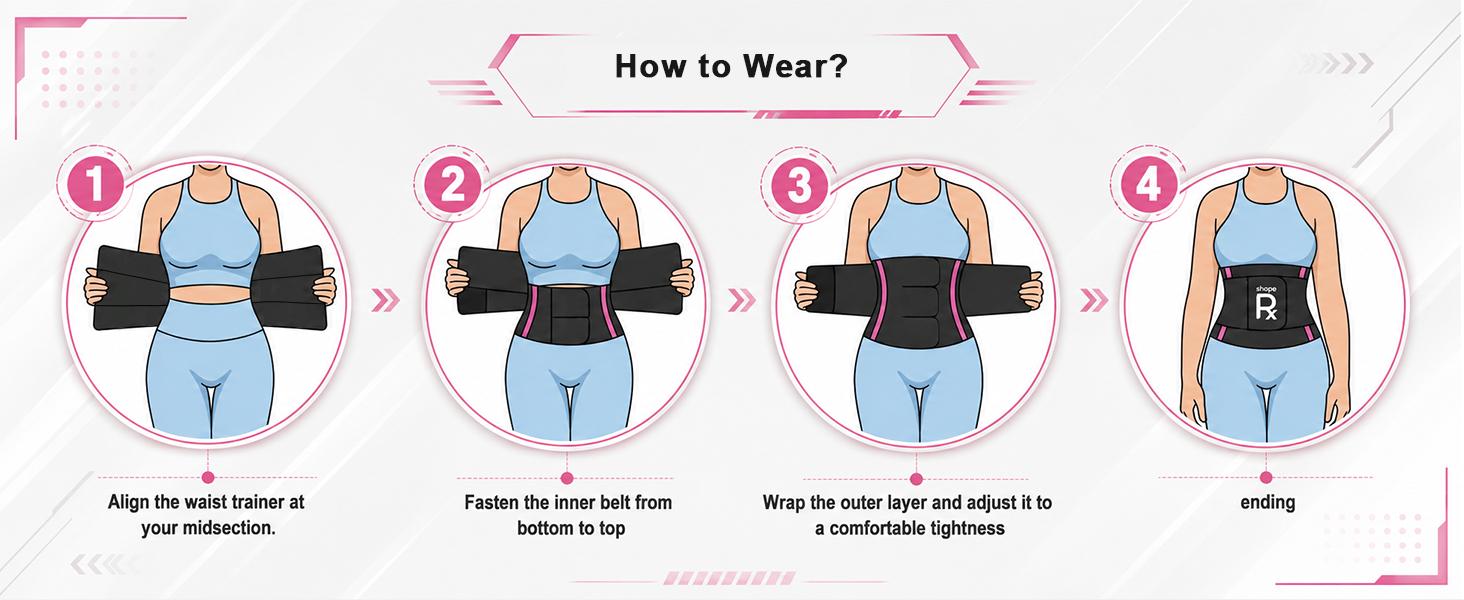 SHAPERX Women's Waist Trainer Belt Tummy Control Sports Waist Cincher with Triple Inner Wrap Womenswear,clothes for back to school,first day of school outfits