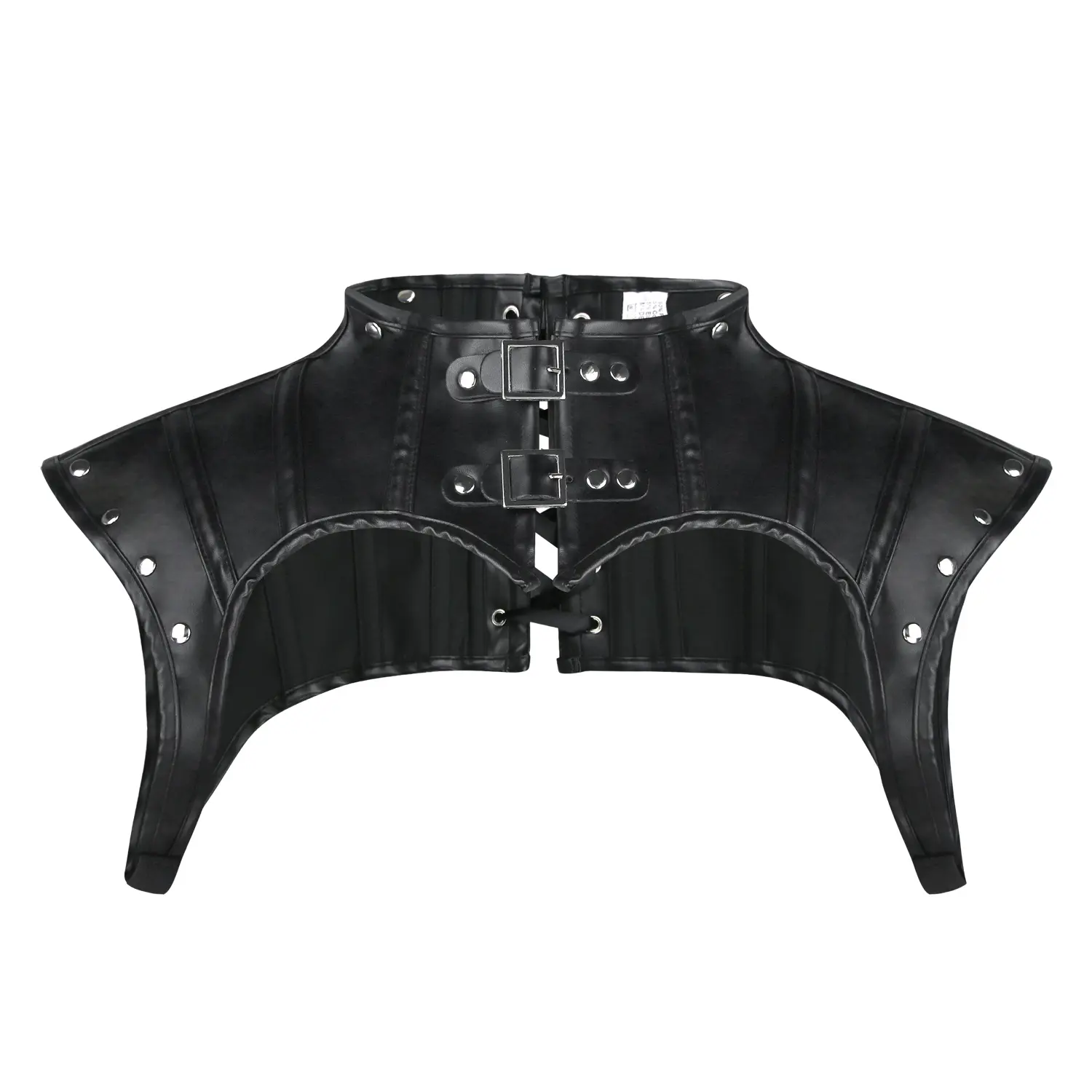 Charmian Women's Steampunk Gothic Leather Shoulder Armor Shrug Bustier Corset Tube Top - Dark Fantasy, Vampire Aesthetic Costume Ideas for Steampunk Parties, Halloween - Black Womenswear Accessories, Dark Fantasy Aesthetic