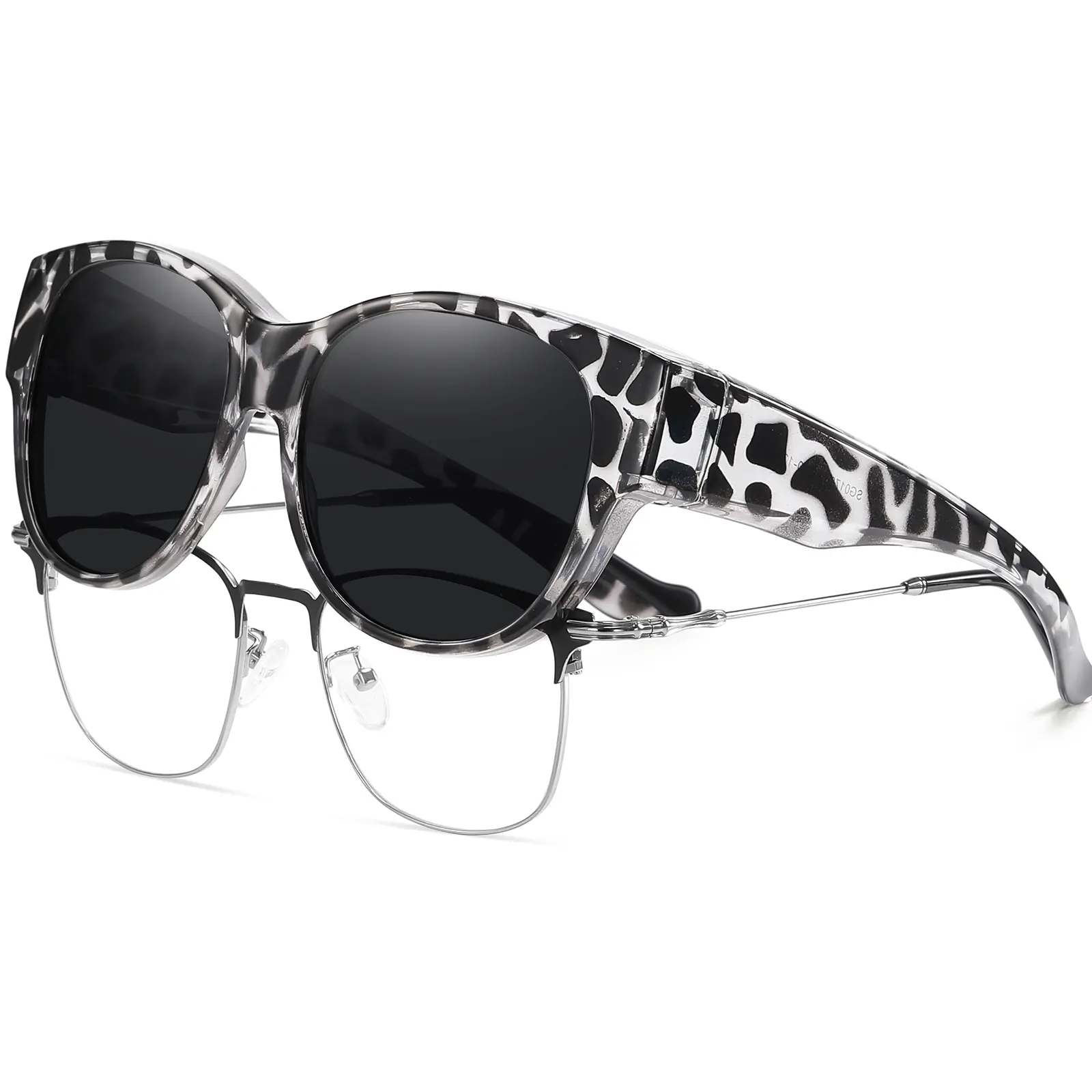 White Tortoise Frame Grey Lens