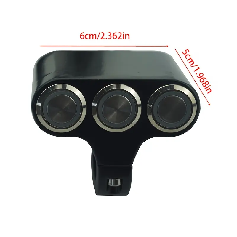 Motorcycle 3-in-1 LED Headlight 3-Way Switch Unit, Aluminum Alloy, Without Battery, Red Self-Locking + Orange Self-Locking + Green Auto-Recovery Switch for Motorcycles
