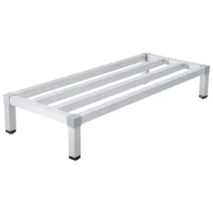 Aluminum Dunnage Rack | 1000 Lb Capacity | Low Shelf for Off-Floor Storage In Restaurants, Kitchens, Supermarkets, and Grocery Stores