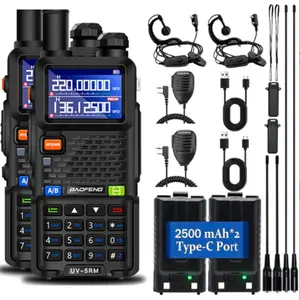 Baofeng Uv5rm 5rh 10w High Power Remote Walkie Talkie 2500mah Rechargeable Dual Band Radio U/v Am/fm Noaa Handheld One-Touch C-Type USB Charging Outdoor Hunting Hiking Survival Gift