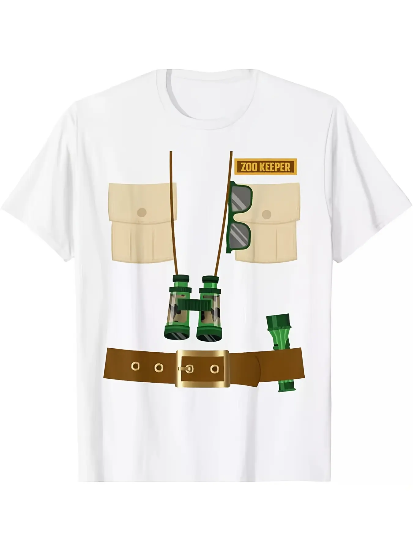 Nwt Zoo Keeper Halloween Costume - Jungle Safari E unisex soft cotton short sleeve t shirt, vintage graphic casual tee for men women teens, perfect birthday holiday gift for camping travel gym daily street  wear