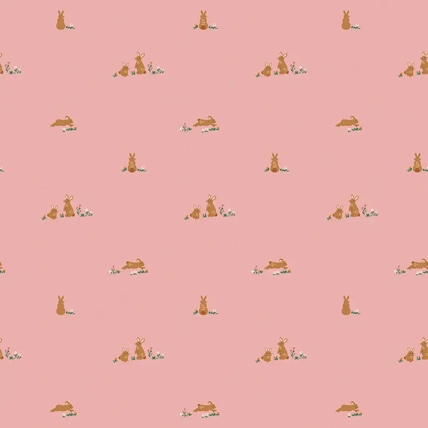 Fabric Riley Blake Pink Floppy Fields Sweet Cotton Tales Designer Flannel by the Quarter Yard F17509-PINK