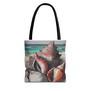 Coastal Seashell Tote Bag, Beach Day Accessory, Eco-Friendly Shopping Bag, Nautical Gift for Ocean Lovers, Summer Vibes, Travel Companion