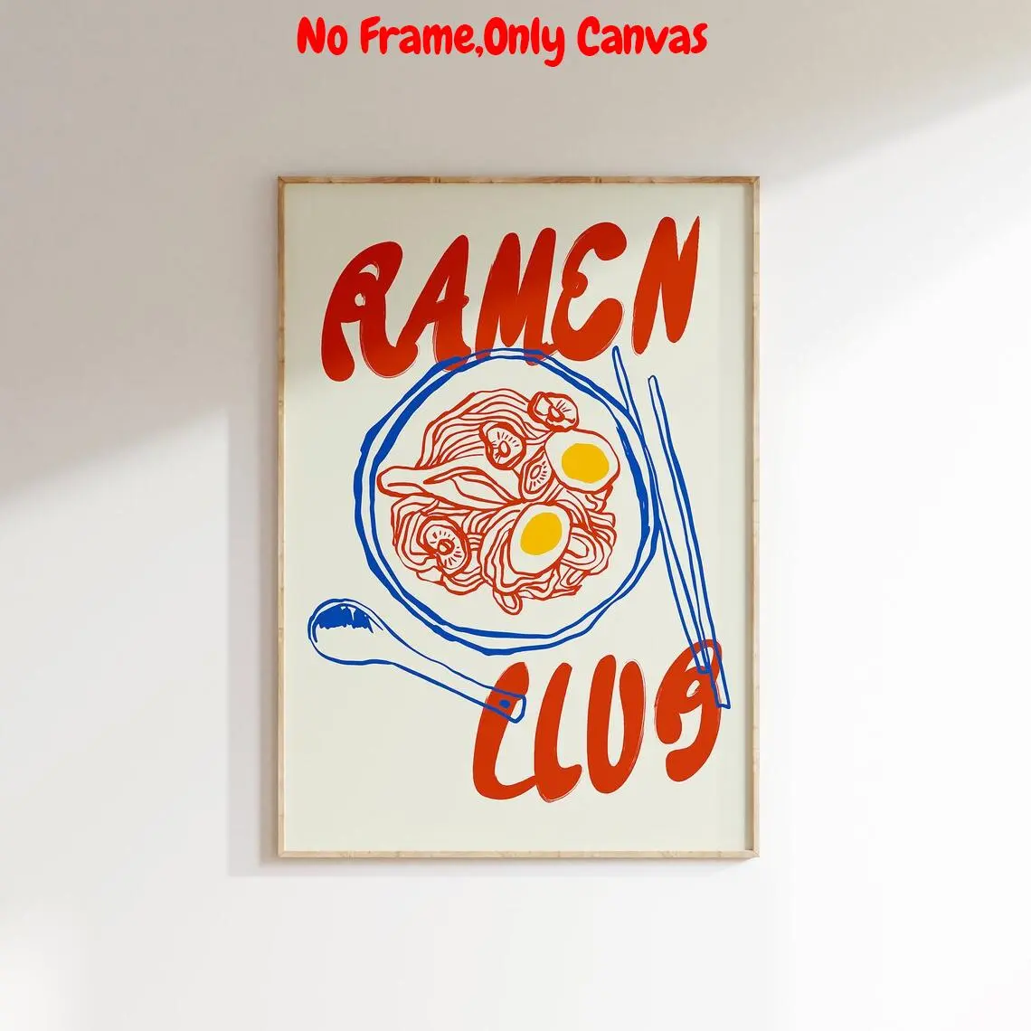 Ramen Noodles Wall Art, Vintage Poster, Kitchen Wall Decor, Wall Art for Home Living Room Bedroom, Home Decor, Room Decor, Kitchen Decor, Photo