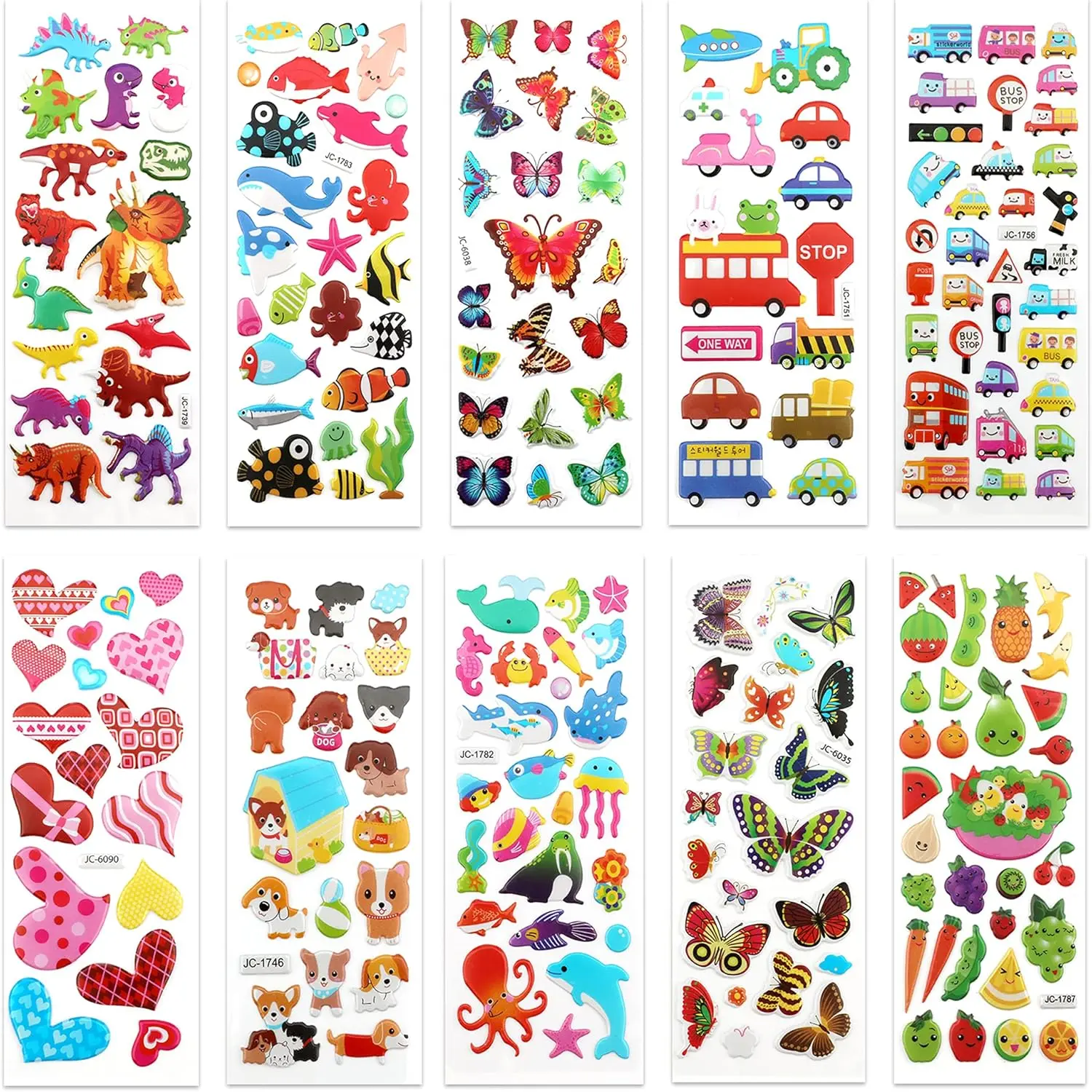 3D Stickers for Kids & Toddlers 500+ Puffy Stickers Variety Pack for ...
