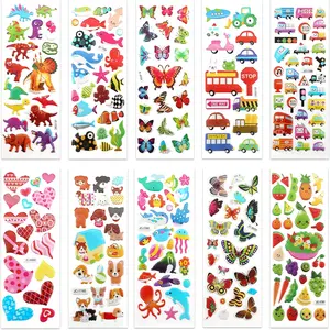 3D Stickers for Kids & Toddlers 500+ Puffy Stickers Variety Pack for Scrapbooking Bullet Journal Including Animal, Numbers, Fruits, Fish, Dinosaurs, Cars and More…