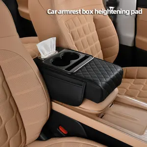 Car Armrest Height Cushion - Multifunctional Car Tissue Box - Center Armrest Storage Box with Cup Holder - Auto Parts - Car Interior Decoration