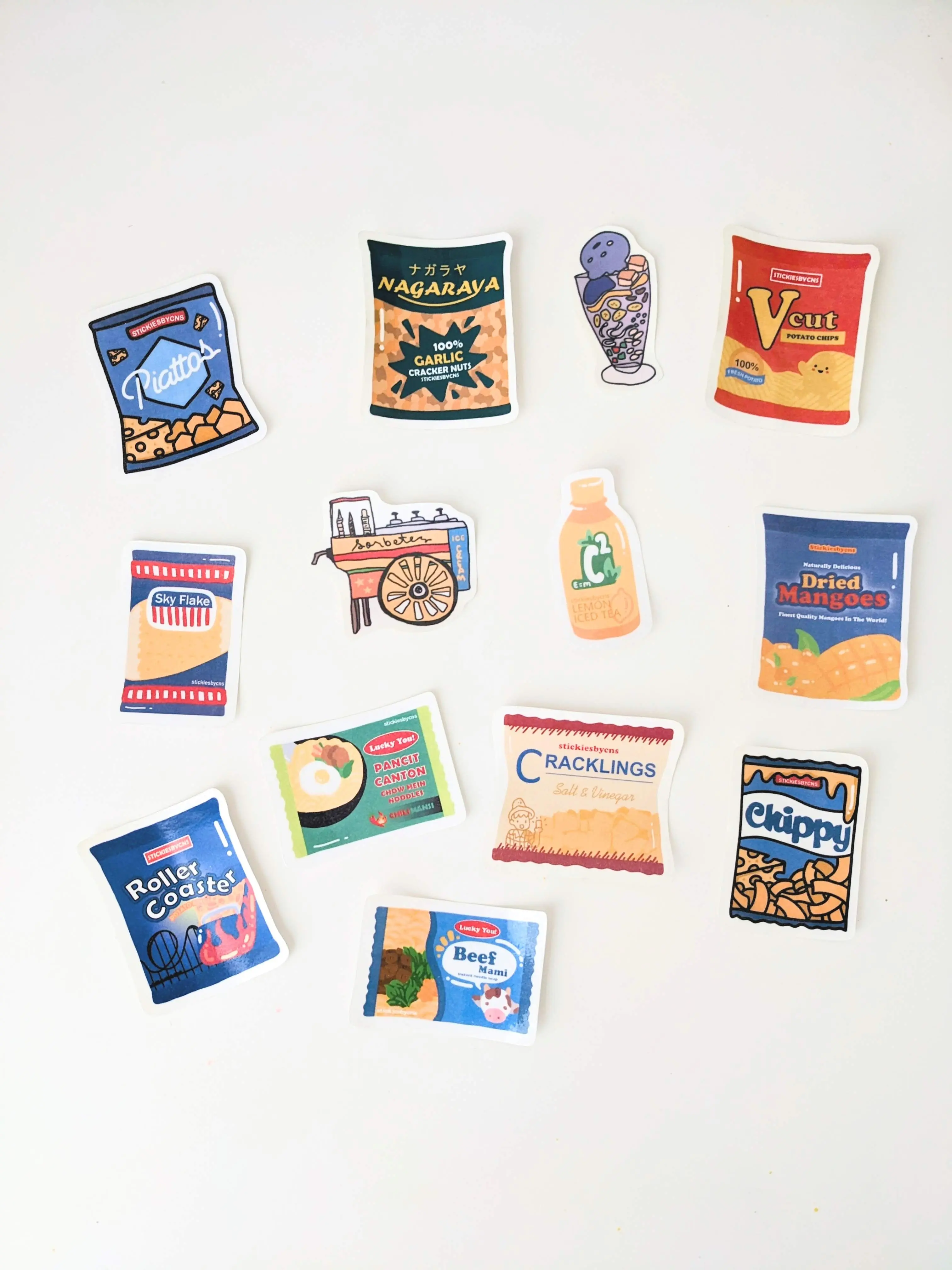 13 Pack Filipino Snacks Ultimate Sticker Collection | Filipino Snacks, Filipino Food, Hand Drawn Planner Stickers, Bullet Journal Stickers
