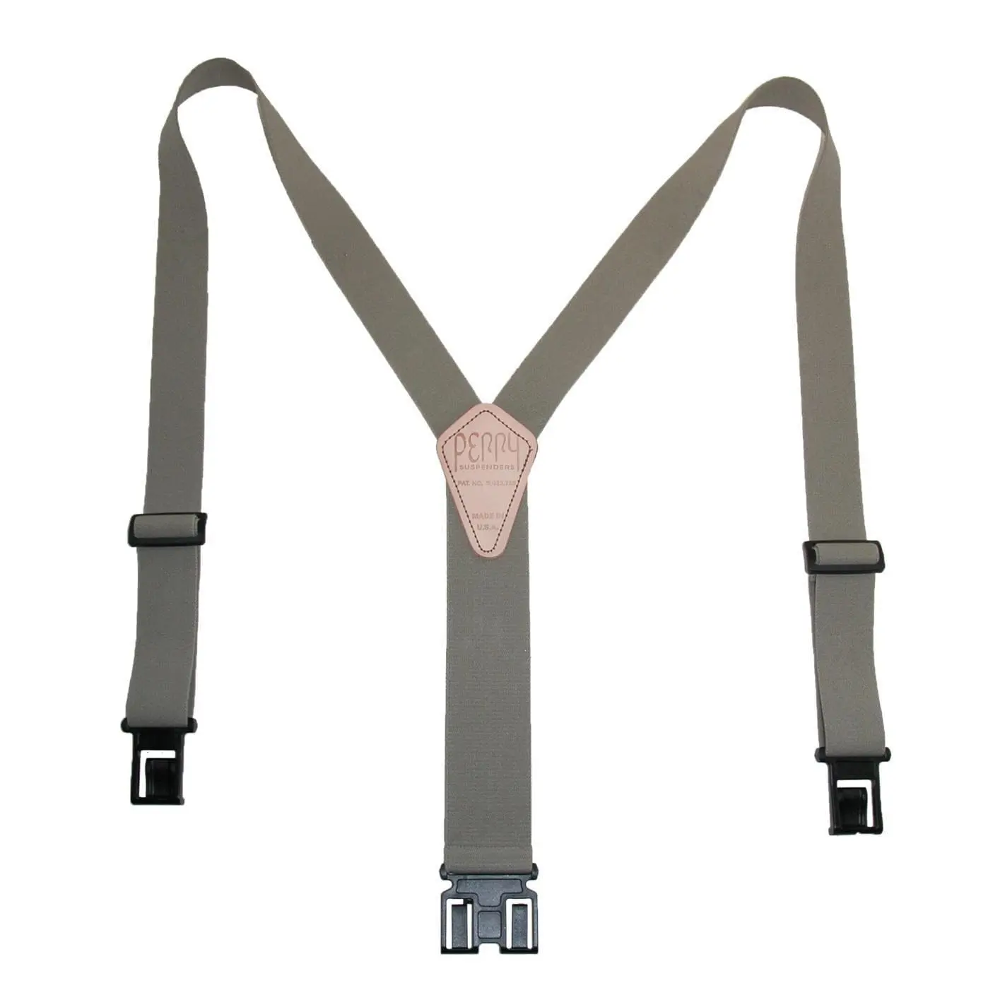 Perry Suspenders™ Men's Tall Work Safety Adjustable Clip-On Suspenders - 1.5 in Wide Strap, 36-55 in Length, Nickel Finish, Plastic Clips, Y-Back Design for Stability, Strength & Secure Fit